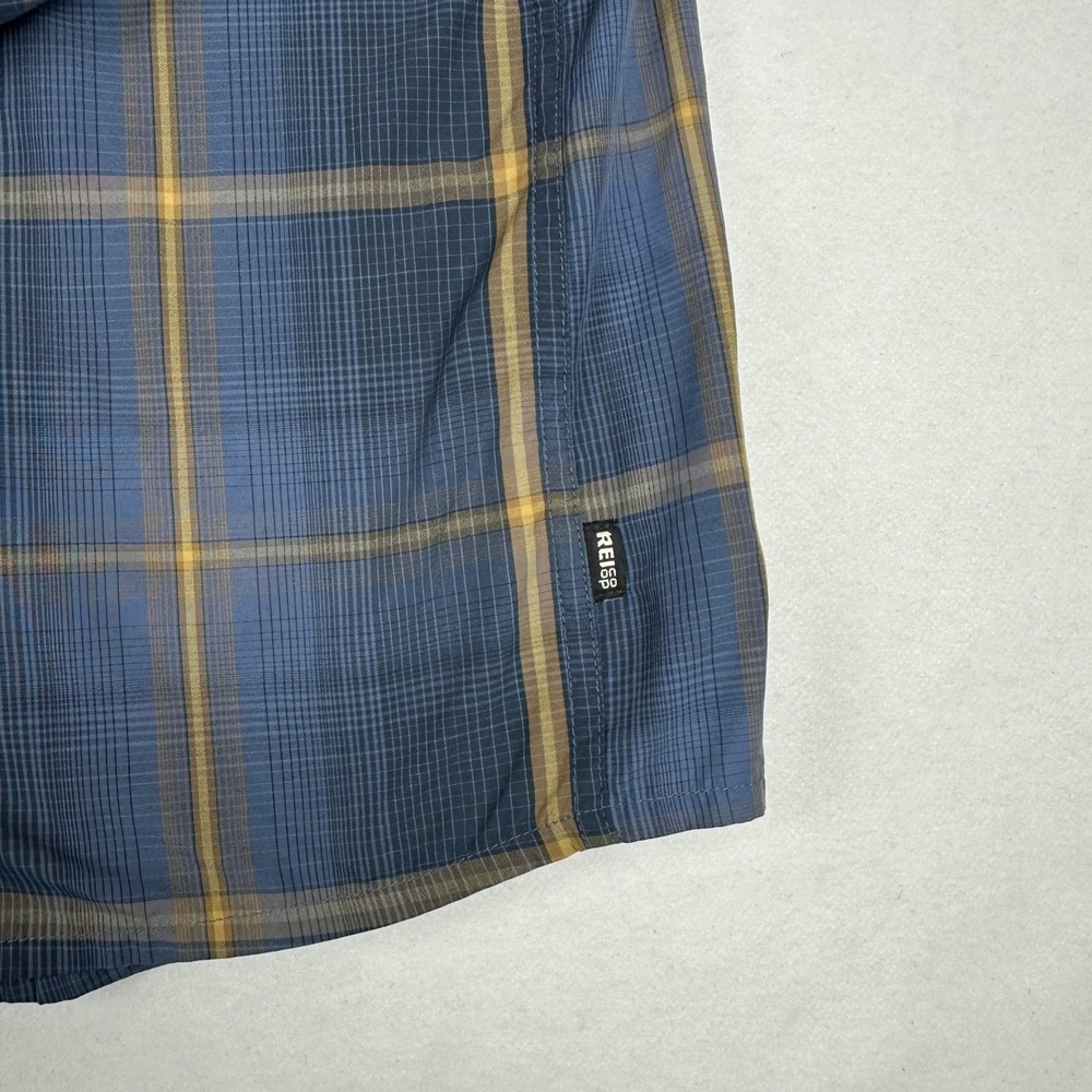 REI Co-op Mens XL Blue Plaid Long Sleeve Button Down Hiking Shirt Ripstop Vented - Picture 3 of 15